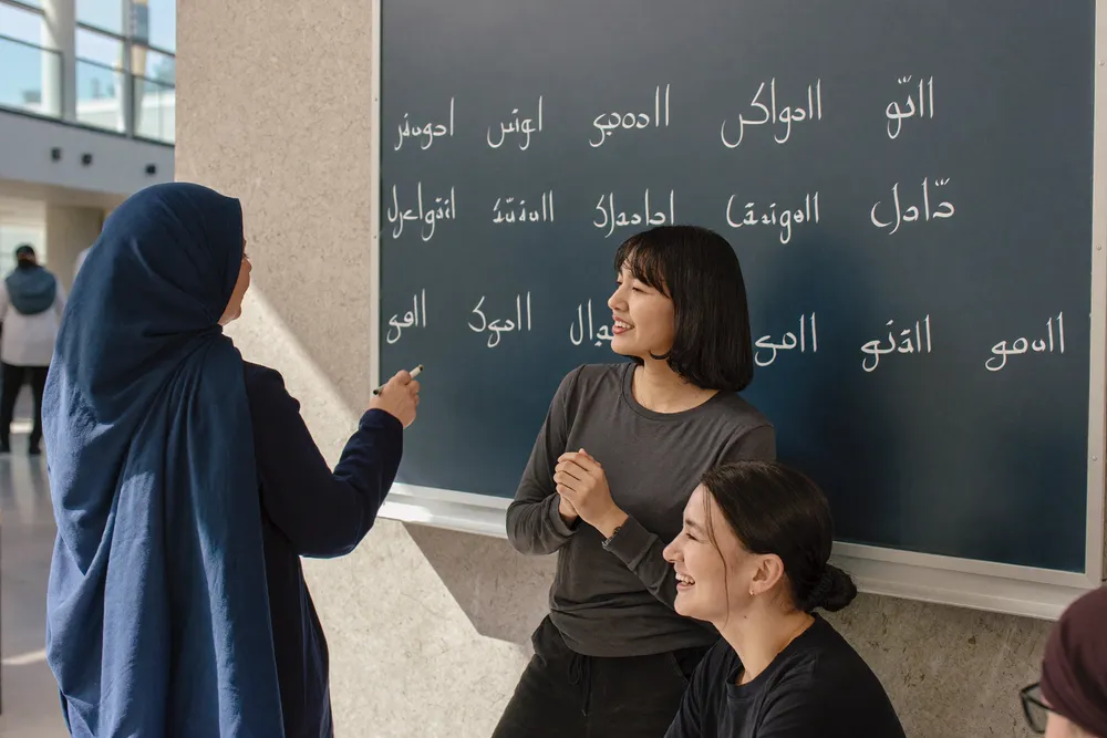 An Arabic language class in progress at Buildwell in Doha